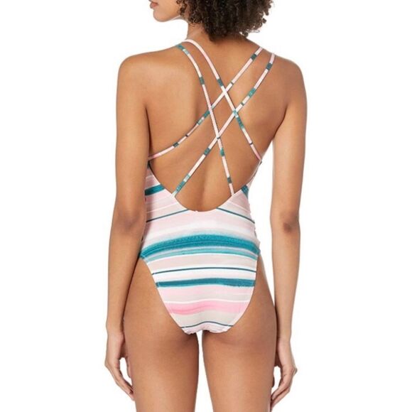 The Bikini Lab PLUS Striped Monokini Cut Out One Piece Sz XXL - Picture 2 of 2